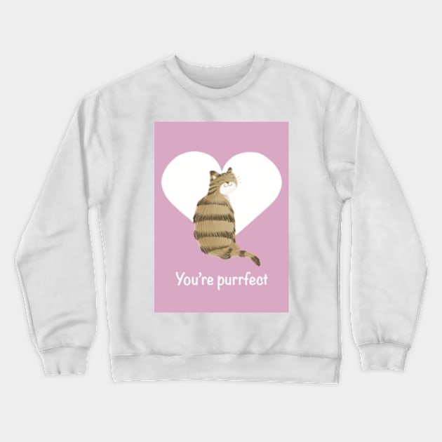 You’re purrfect cat and heart Crewneck Sweatshirt by AbbyCatAtelier